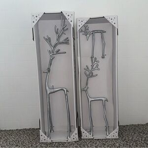 Aldi Set of 2 Merry Moments Dramatic Silver Reindeer